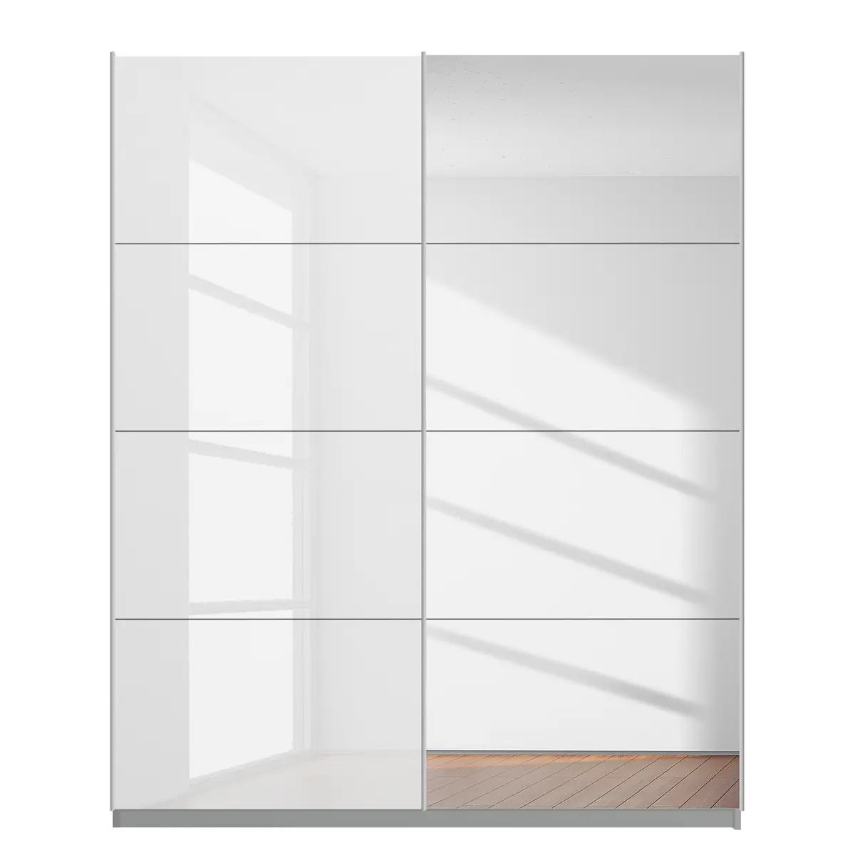 Schwebetürenschrank gloss reflect | Weiß