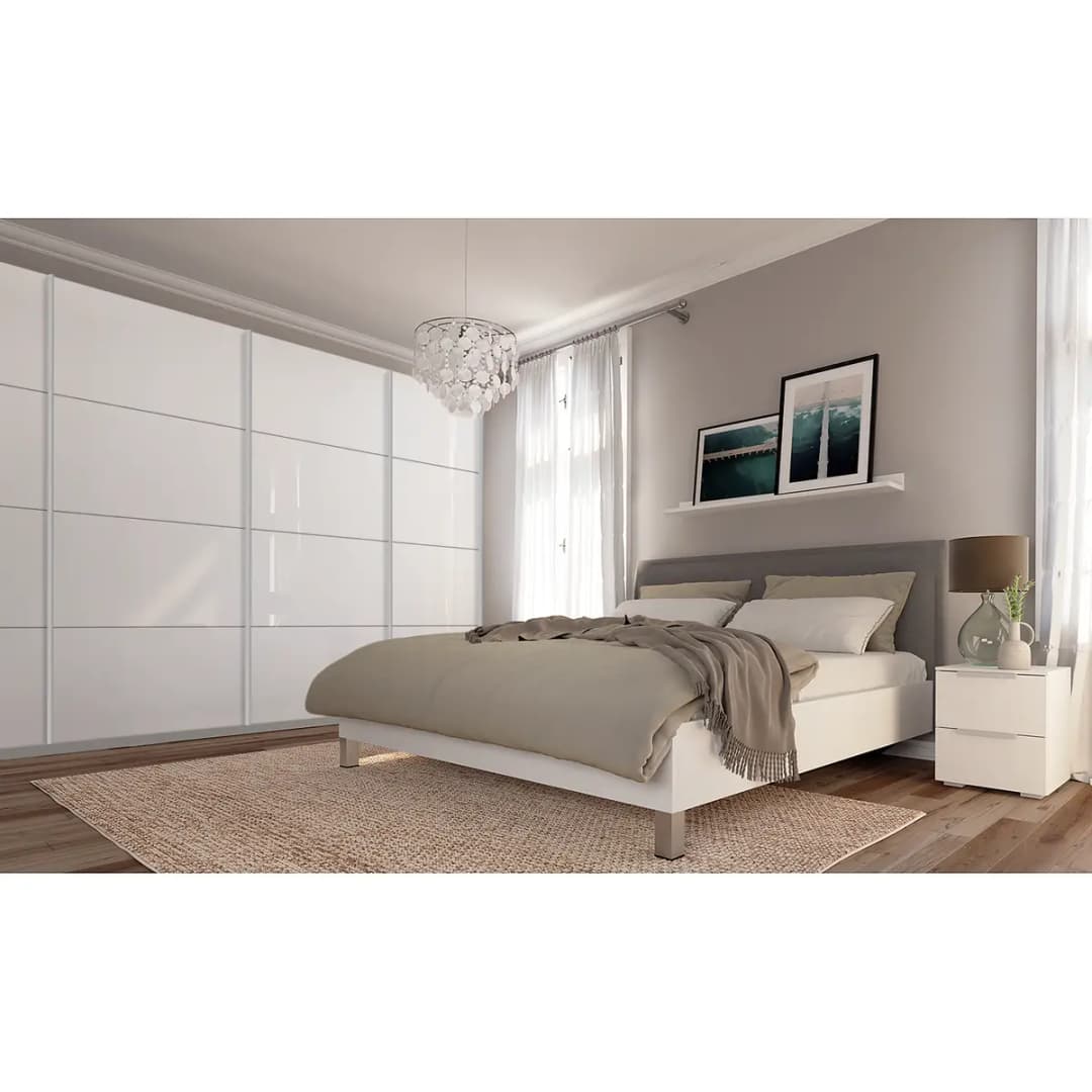 Schwebetürenschrank pure gloss | Weiß