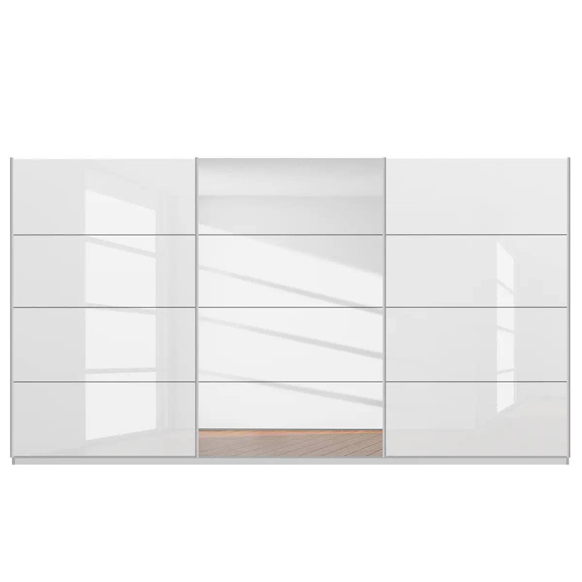 Schwebetürenschrank gloss reflect | Weiß