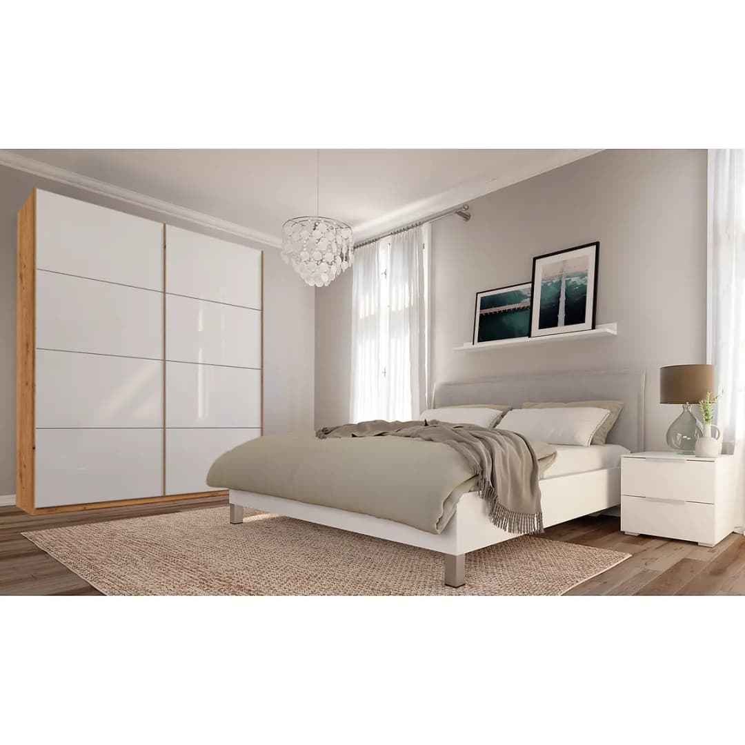 Schwebetürenschrank pure gloss | Weiß