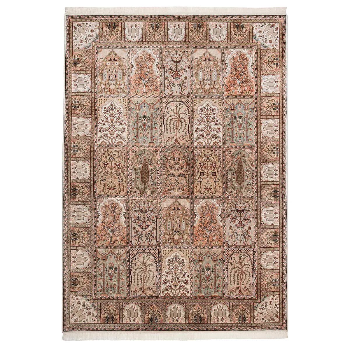 Wollteppich Sirsa Silk Baktyari Beige/Creme 70 x 140cm | Beige