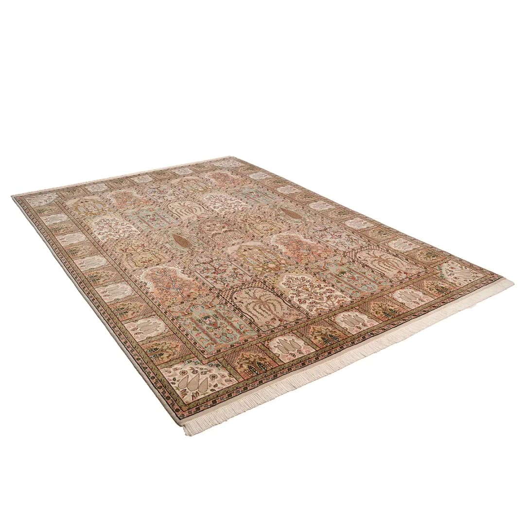 Wollteppich Sirsa Silk Baktyari Beige/Creme 70 x 140cm | Beige