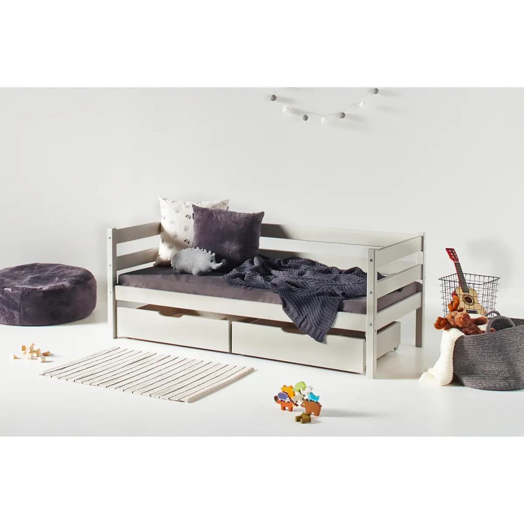 Einzelbett 70 x 160cm Grau/Hellgrau ohne Matratze | Grau