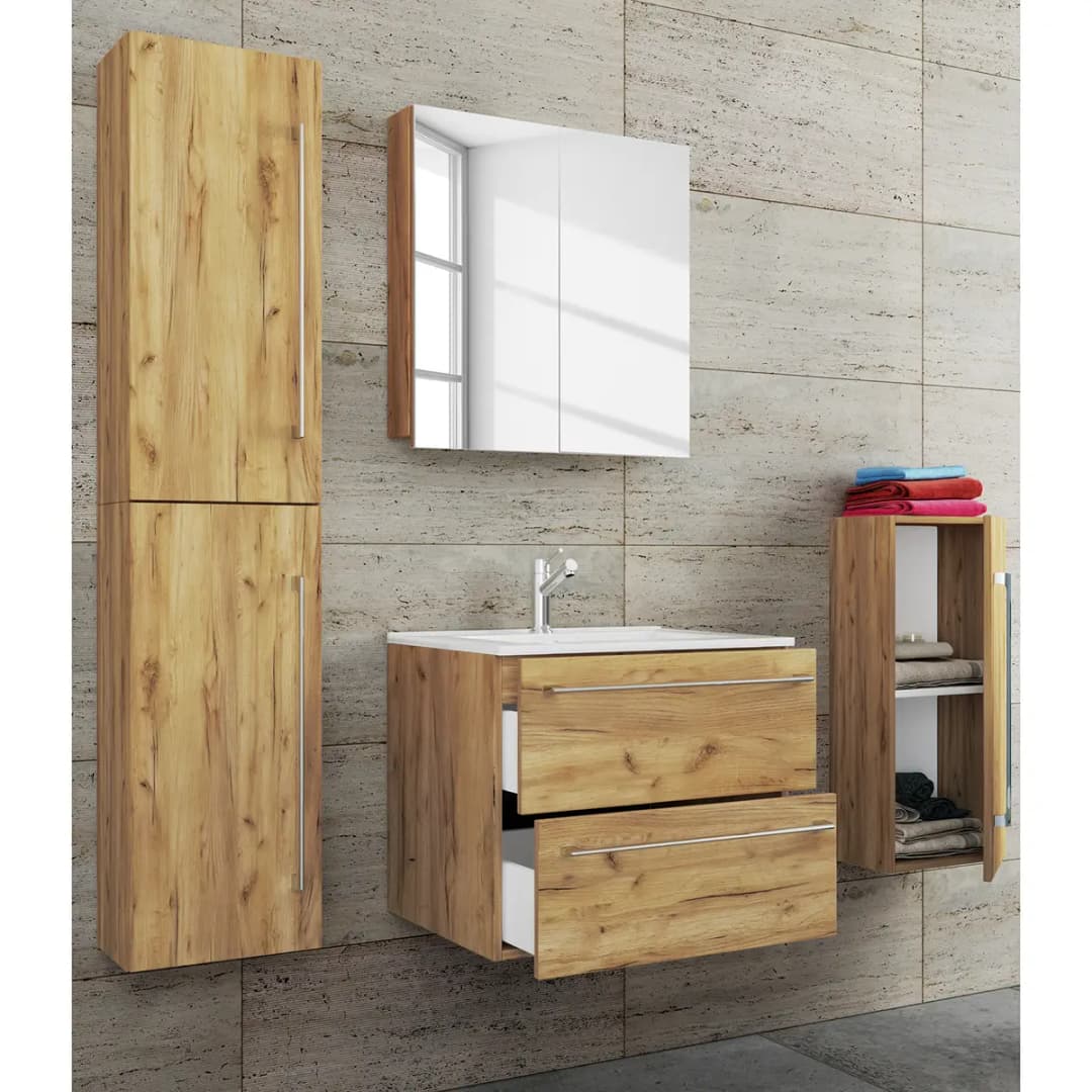 Badezimmerset Muniz VIII 4-teilig | Braun
