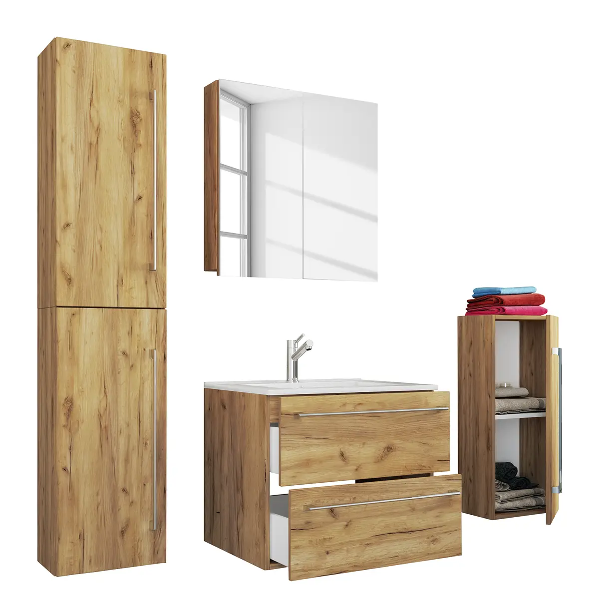 Badezimmerset Muniz VIII 4-teilig | Braun