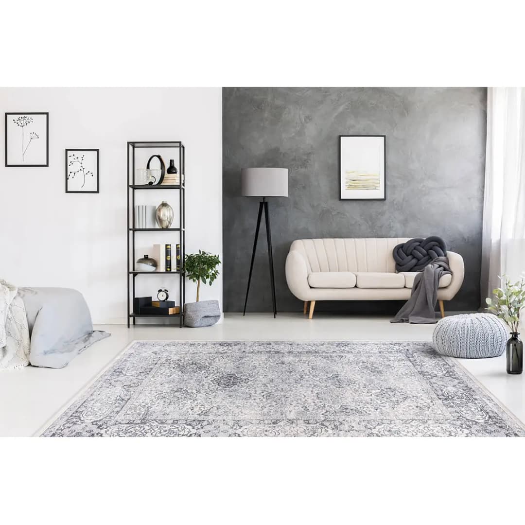 Kurzflorteppich Rhodin 1025 Grau 120 x 170cm Webstoff | Grau