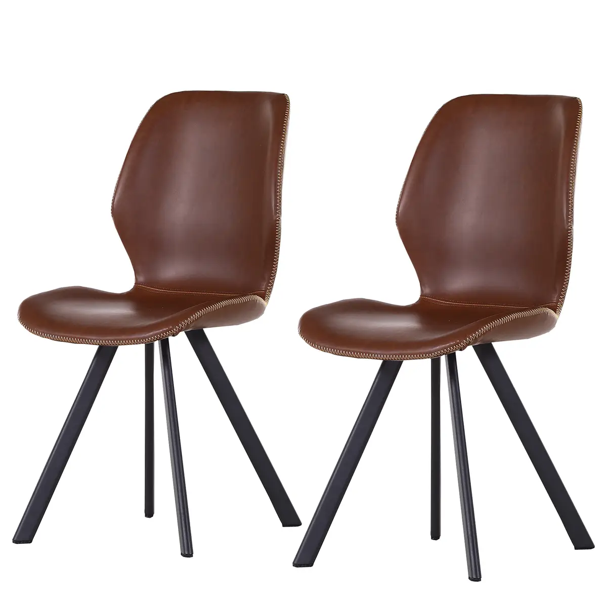 Esszimmerstuhl Collins 2er-Set | Braun