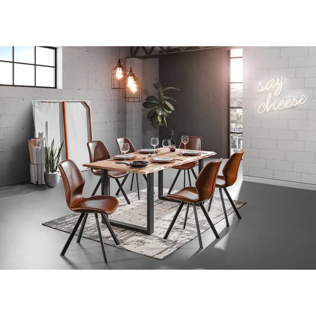 Esszimmerstuhl Collins 2er-Set | Braun