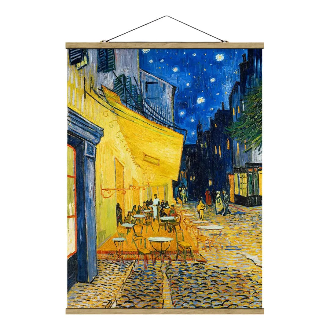Stoffbild Terrasse in Arles | Mehrfarbig