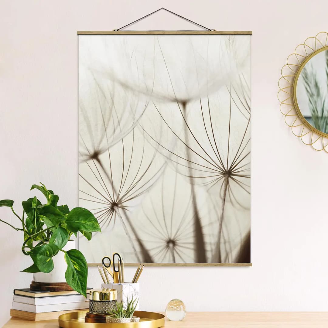 Stoffbild Sanfte Gräser | Beige