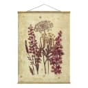 Stoffbild Vintage Leinenoptik Blumen Webstoff | Mehrfarbig