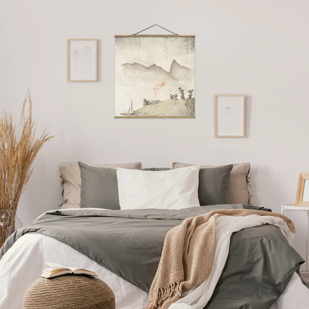 Stoffbild Japanische Stille | Beige