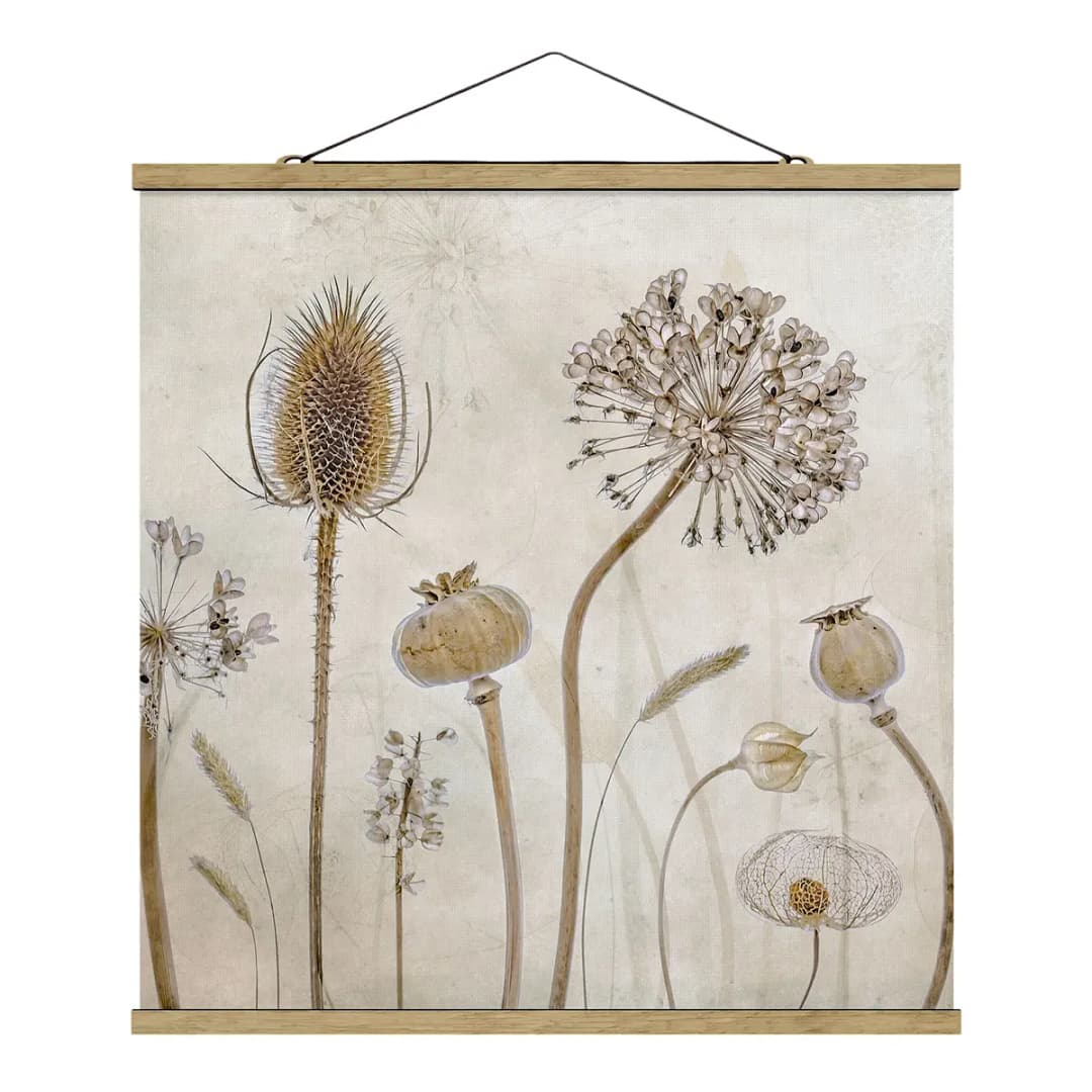 Stoffbild Growing Old I Webstoff Beige 80 x 80cm | Beige