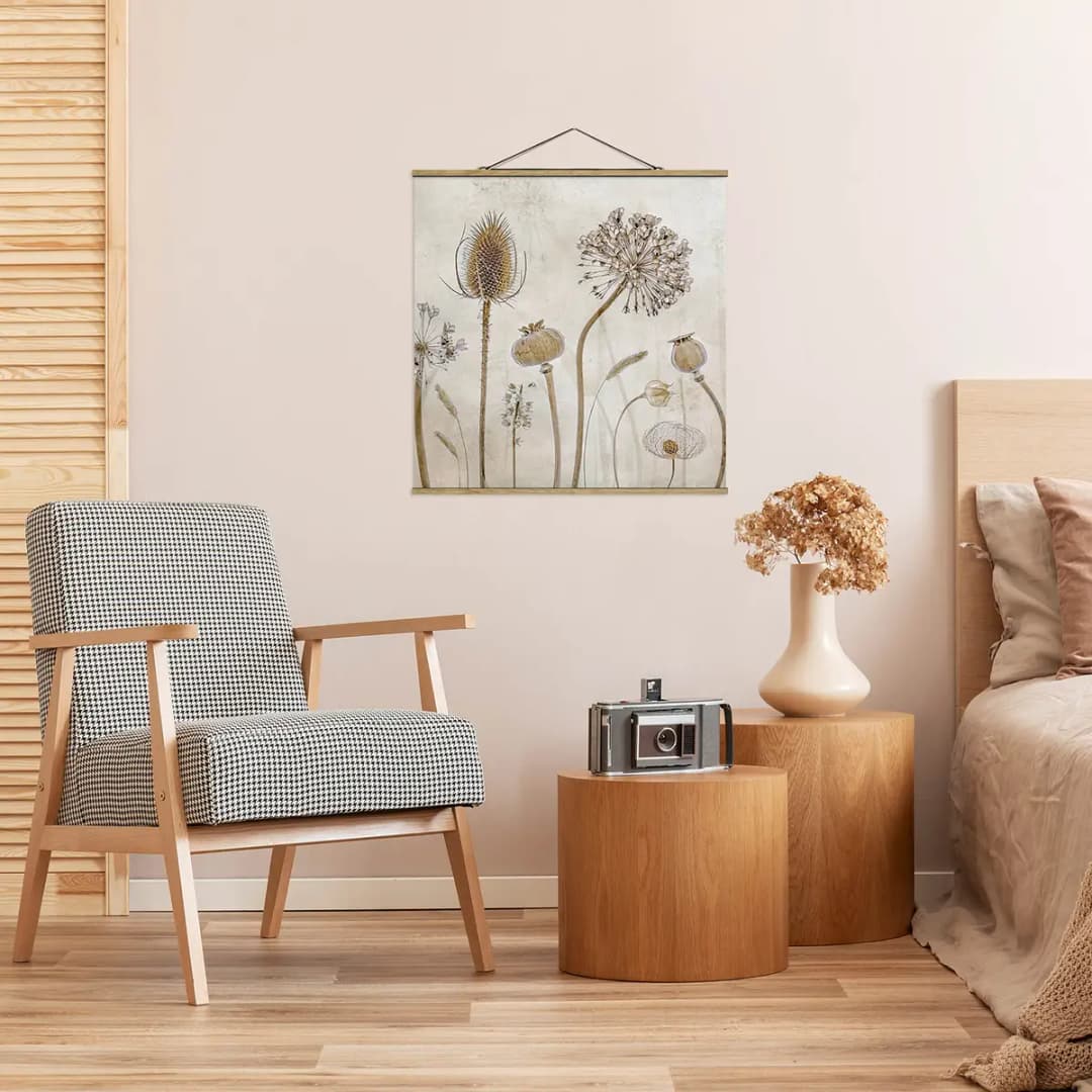 Stoffbild Growing Old I Webstoff Beige 80 x 80cm | Beige