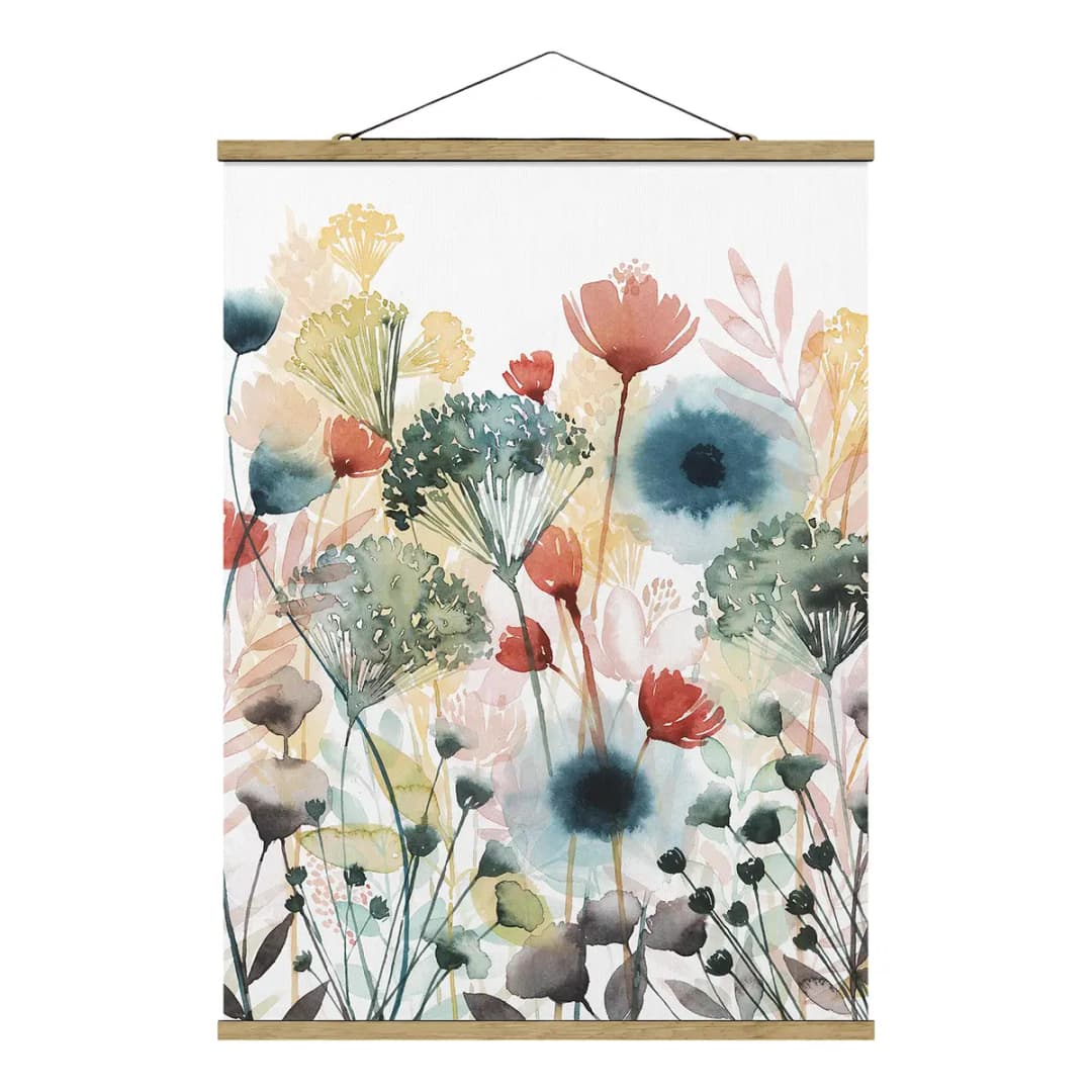 Stoffbild Wildblumen im Sommer | Mehrfarbig