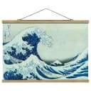 Stoffbild Die grosse Welle von Kanagawa | Blau