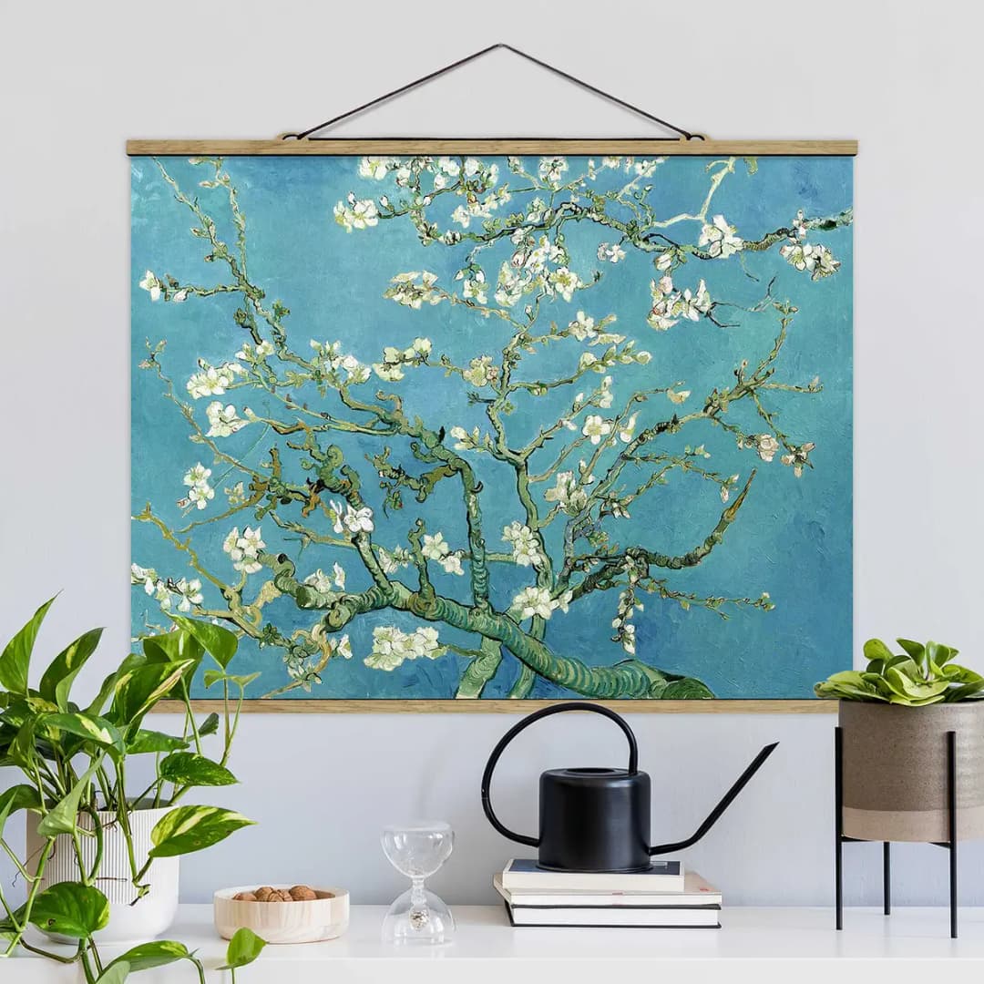 Stoffbild Vincent van Gogh Mandelblüte | Blau