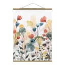 Stoffbild Wildblumen im Sommer II | Mehrfarbig