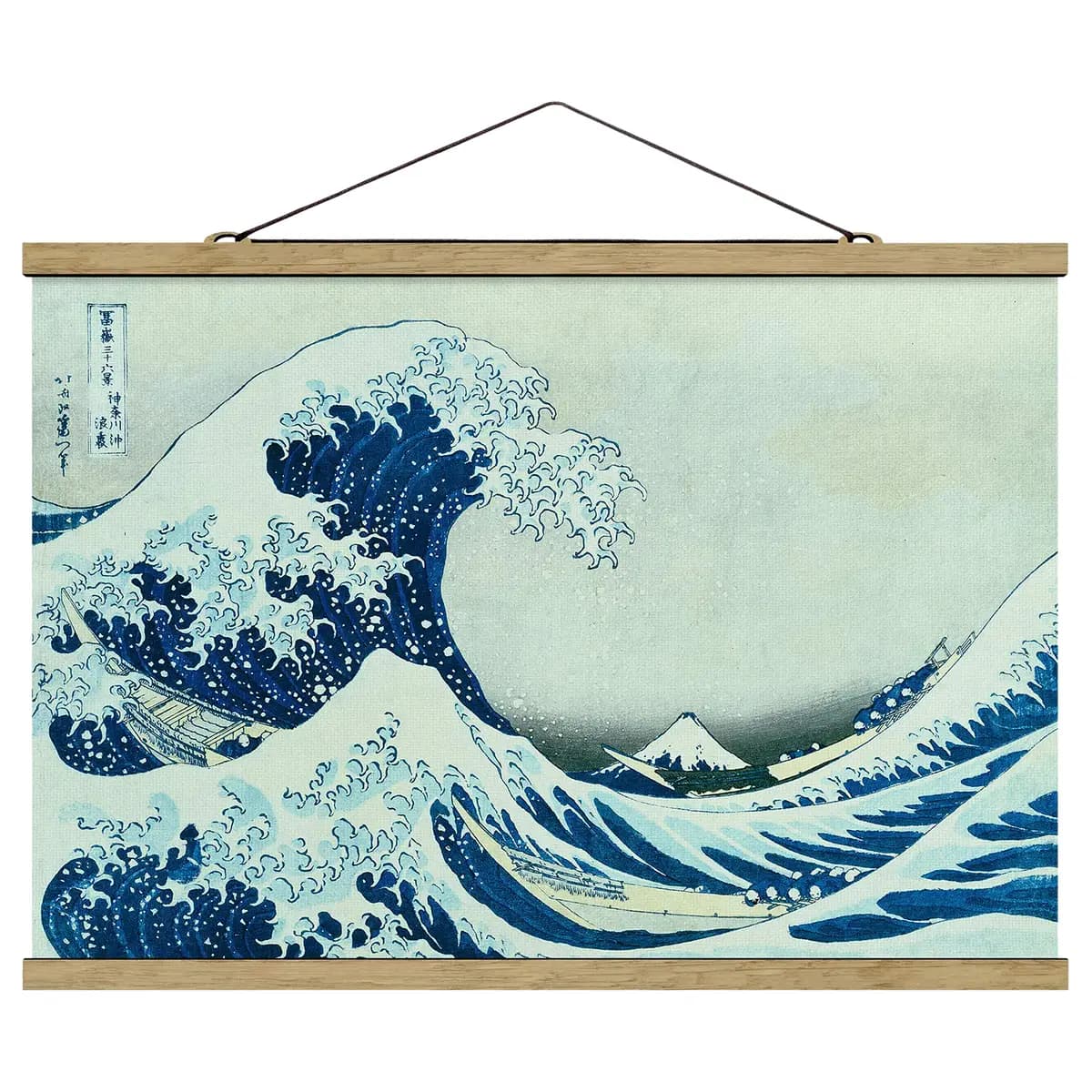 Die grosse Welle von Kanagawa Stoffbild | Blau