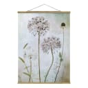 Stoffbild Lauchblüten in Pastell Webstoff Beige 50 x 66cm