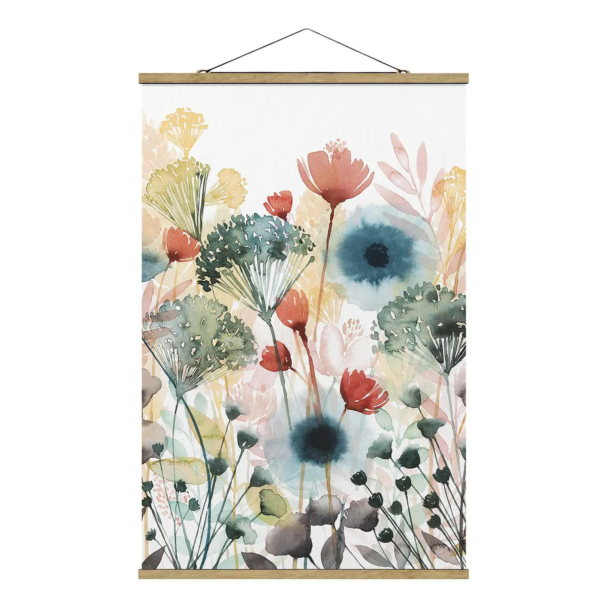 Stoffbild Wildblumen im Sommer | Mehrfarbig