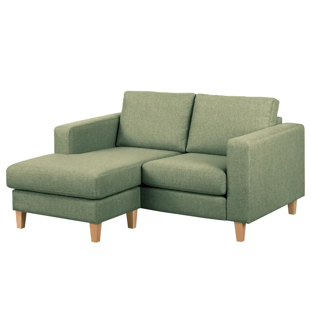 Ecksofa 1-Sitzer mit Longchair | Grün