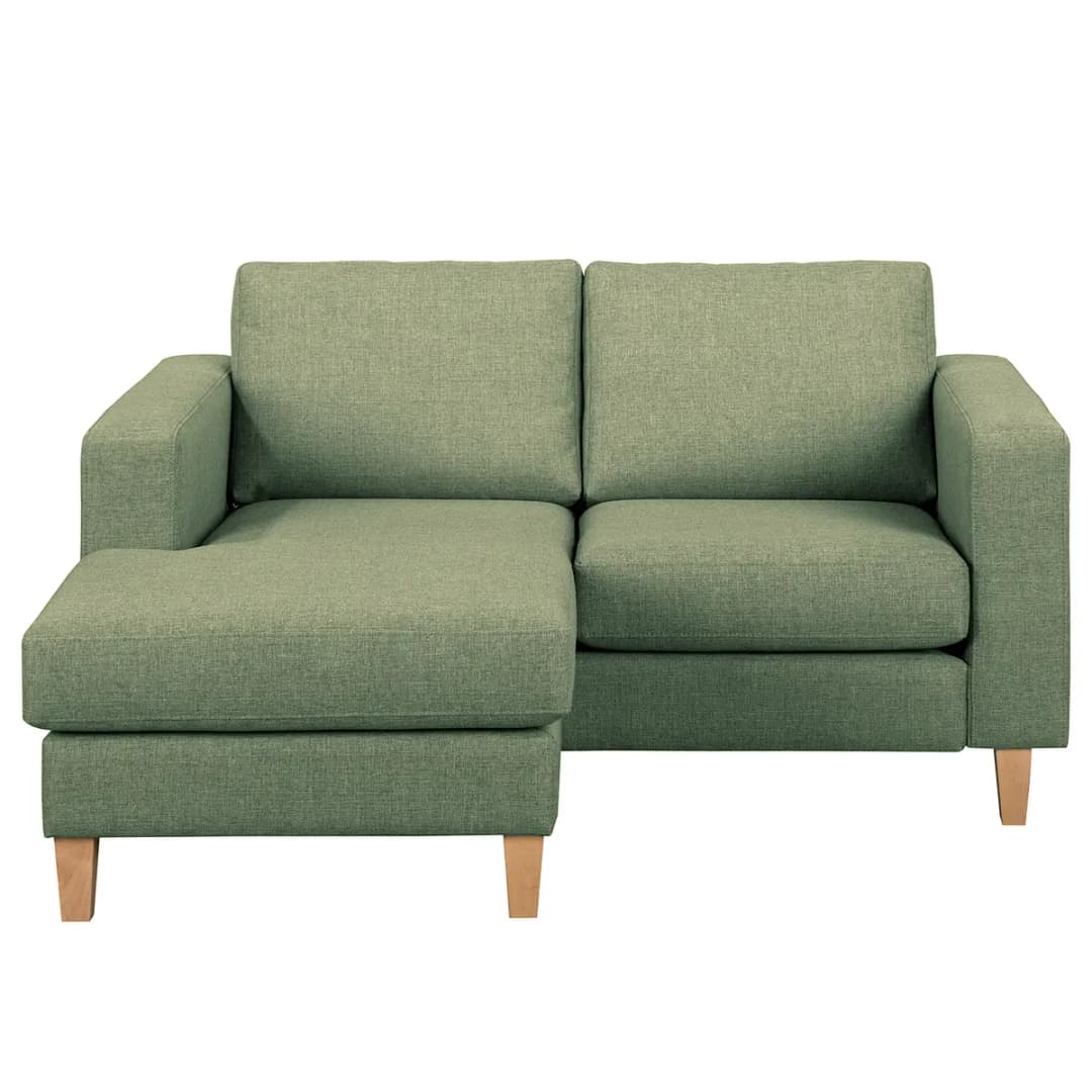 Ecksofa 1-Sitzer mit Longchair | Grün