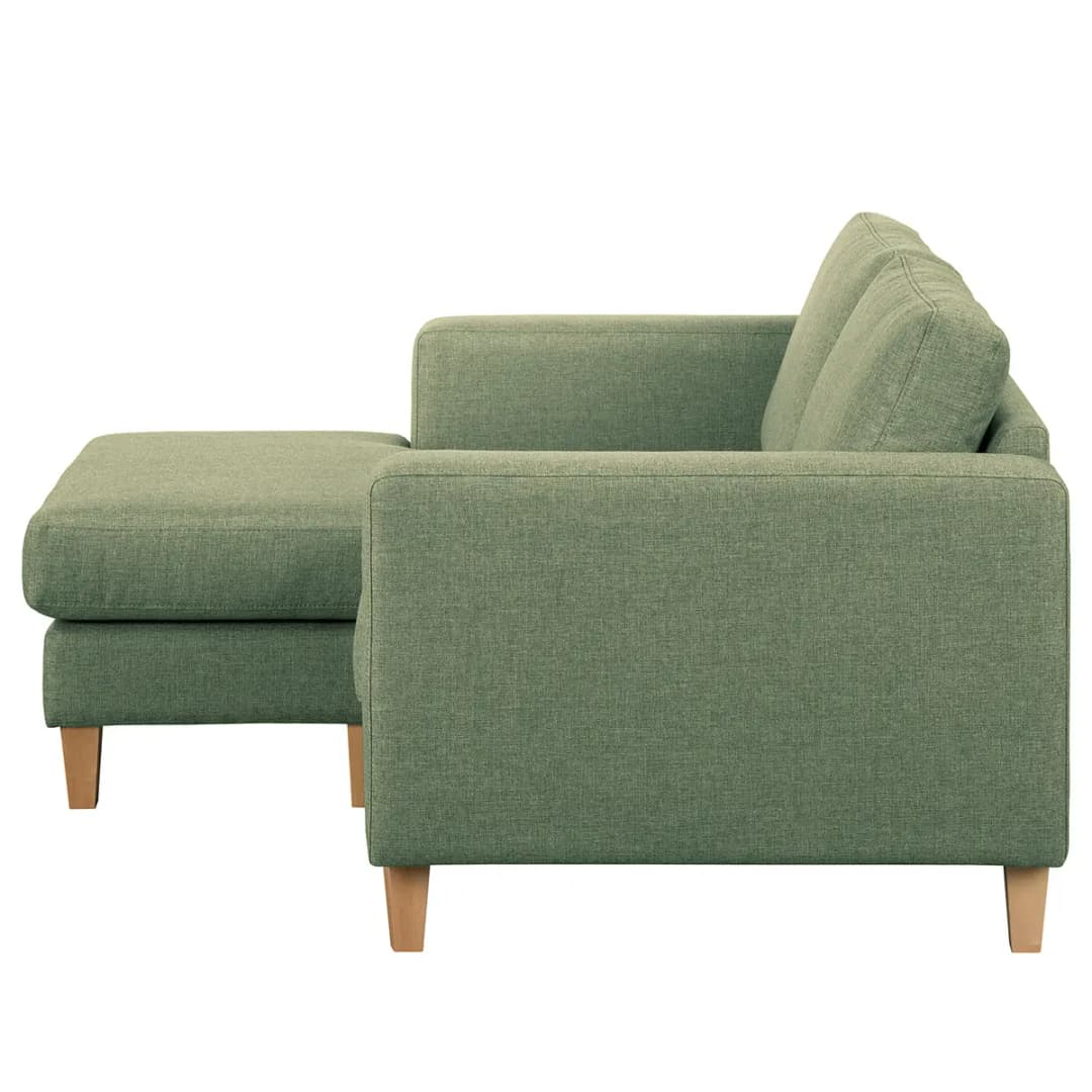Ecksofa 1-Sitzer mit Longchair | Grün