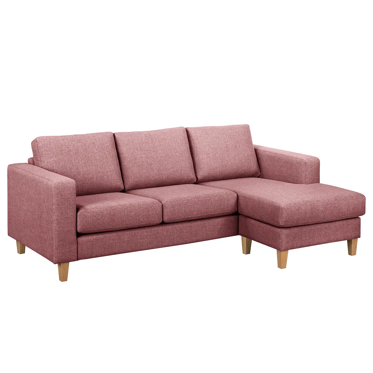 Ecksofa 2-Sitzer mit Longchair | Pink