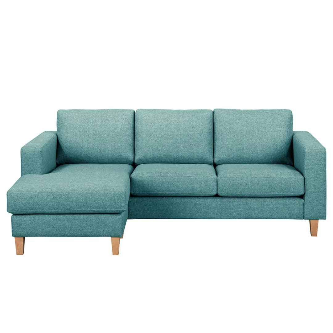 Ecksofa 2-Sitzer mit Longchair | Türkis