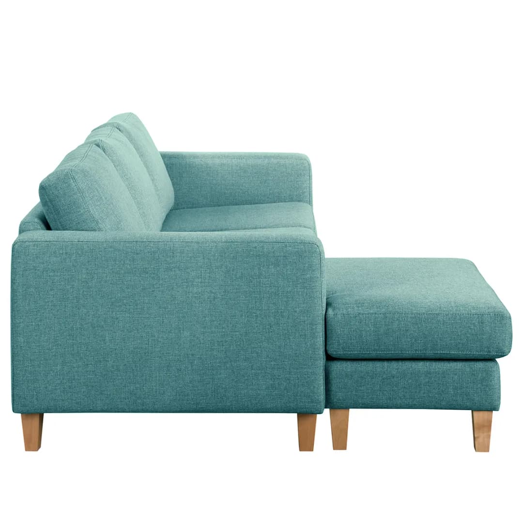 Ecksofa 2-Sitzer mit Longchair | Türkis