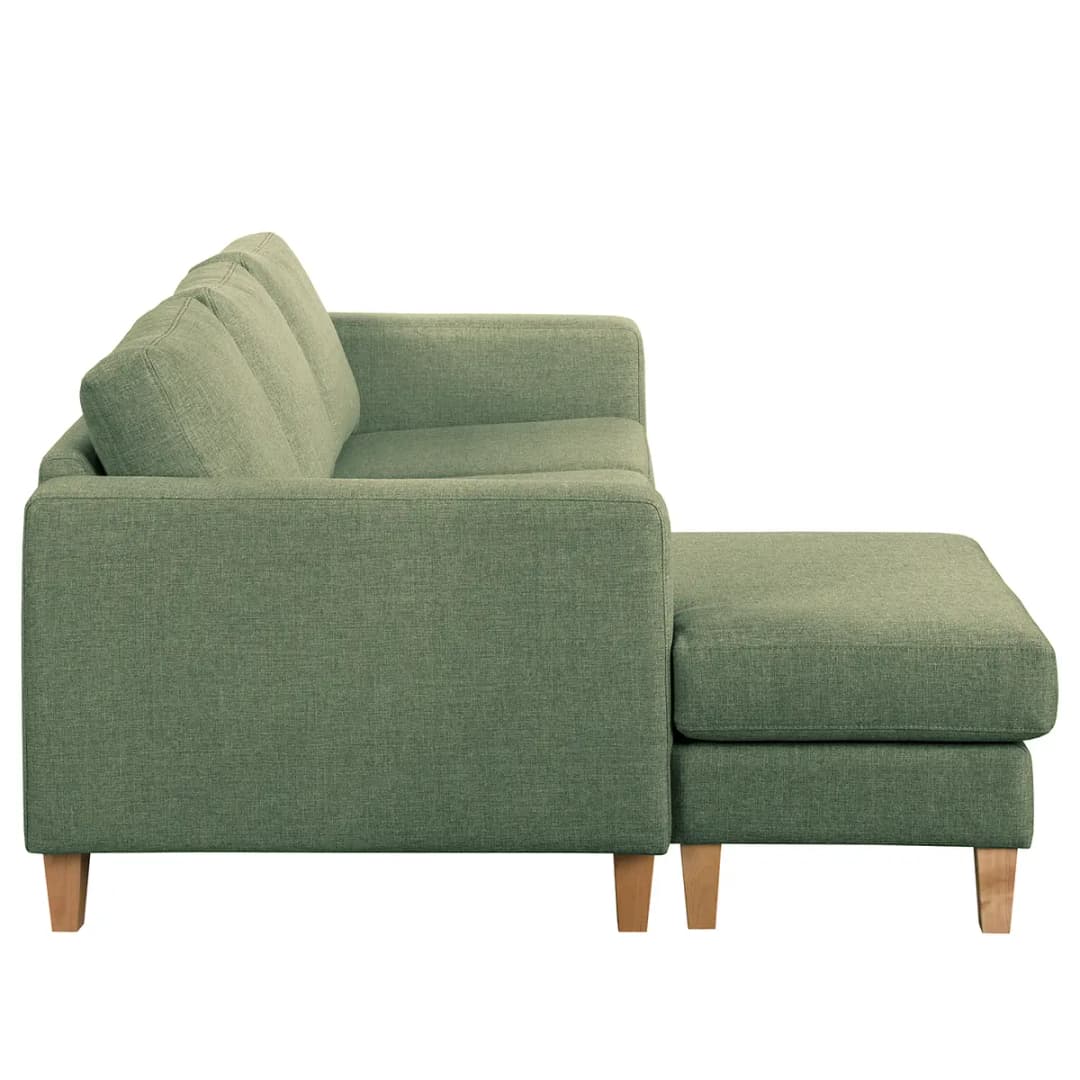 Ecksofa 2-Sitzer mit Longchair Lark | Grün