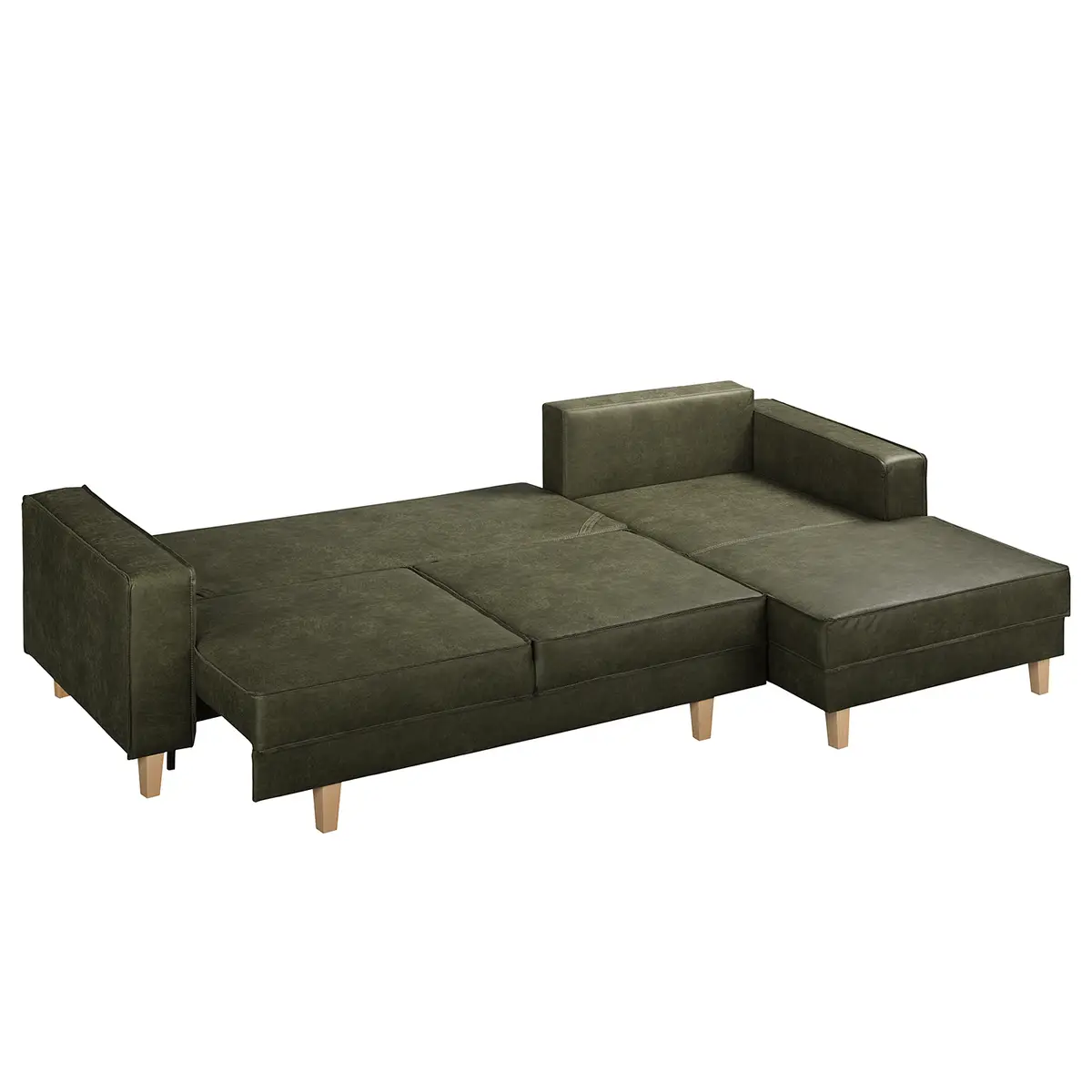 Ecksofa mit Schlaffunktion Grün Mischgewebe Xia | Grün