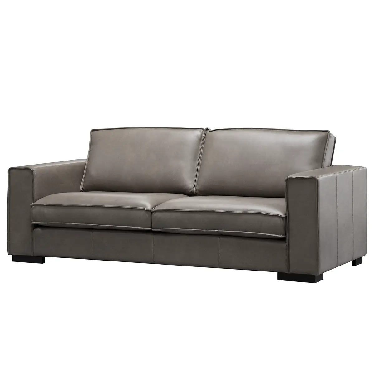 Sofa Locana 2,5-Sitzer Grau Echtleder Bulle | Grau
