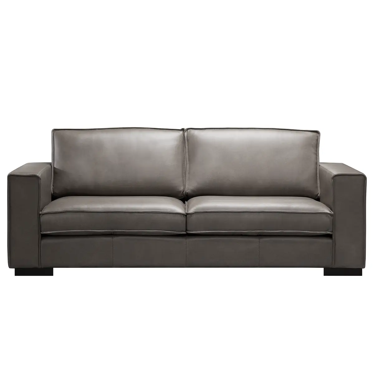 Sofa Locana 2,5-Sitzer Grau Echtleder Bulle | Grau