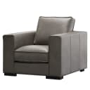 Sessel Locana Grau Echtleder Bulle | Grau