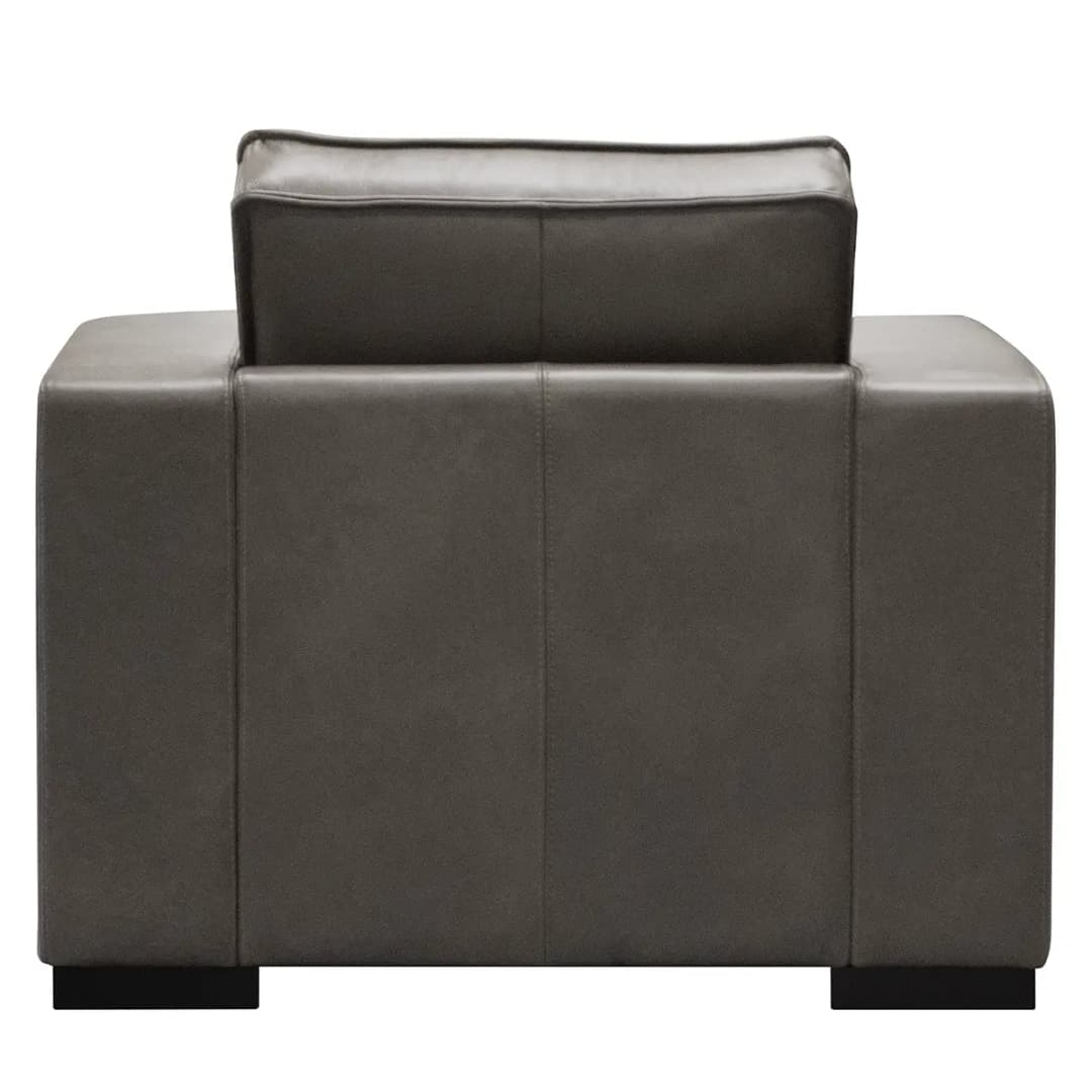 Sessel Locana Grau Echtleder Bulle | Grau