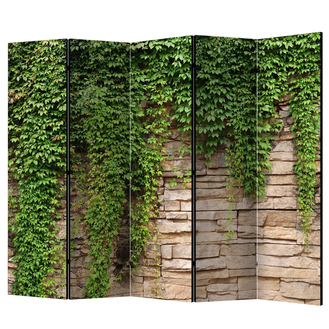 Paravent Ivy wall Fleece Grün | Grün