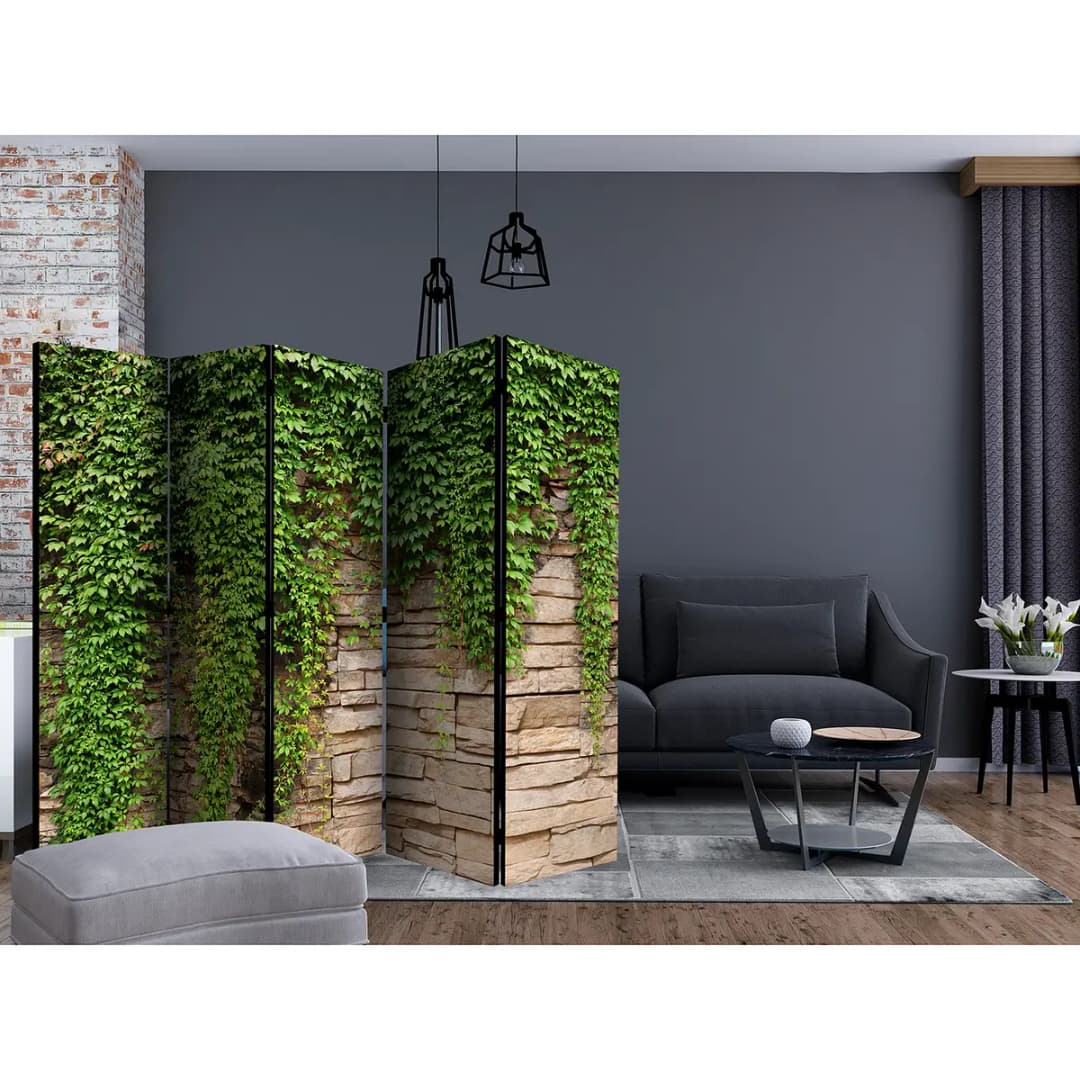 Paravent Ivy wall Fleece Grün | Grün