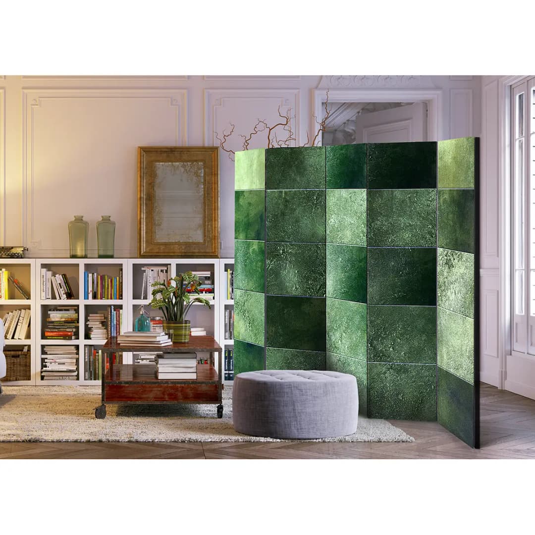 Paravent Green Puzzle Fleece Grün | Grün