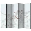 Paravent White Flowers Fleece | Weiß