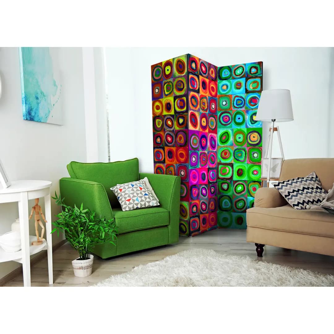 Paravent Colorful Abstract Art Fleece Multicolor | Mehrfarbig