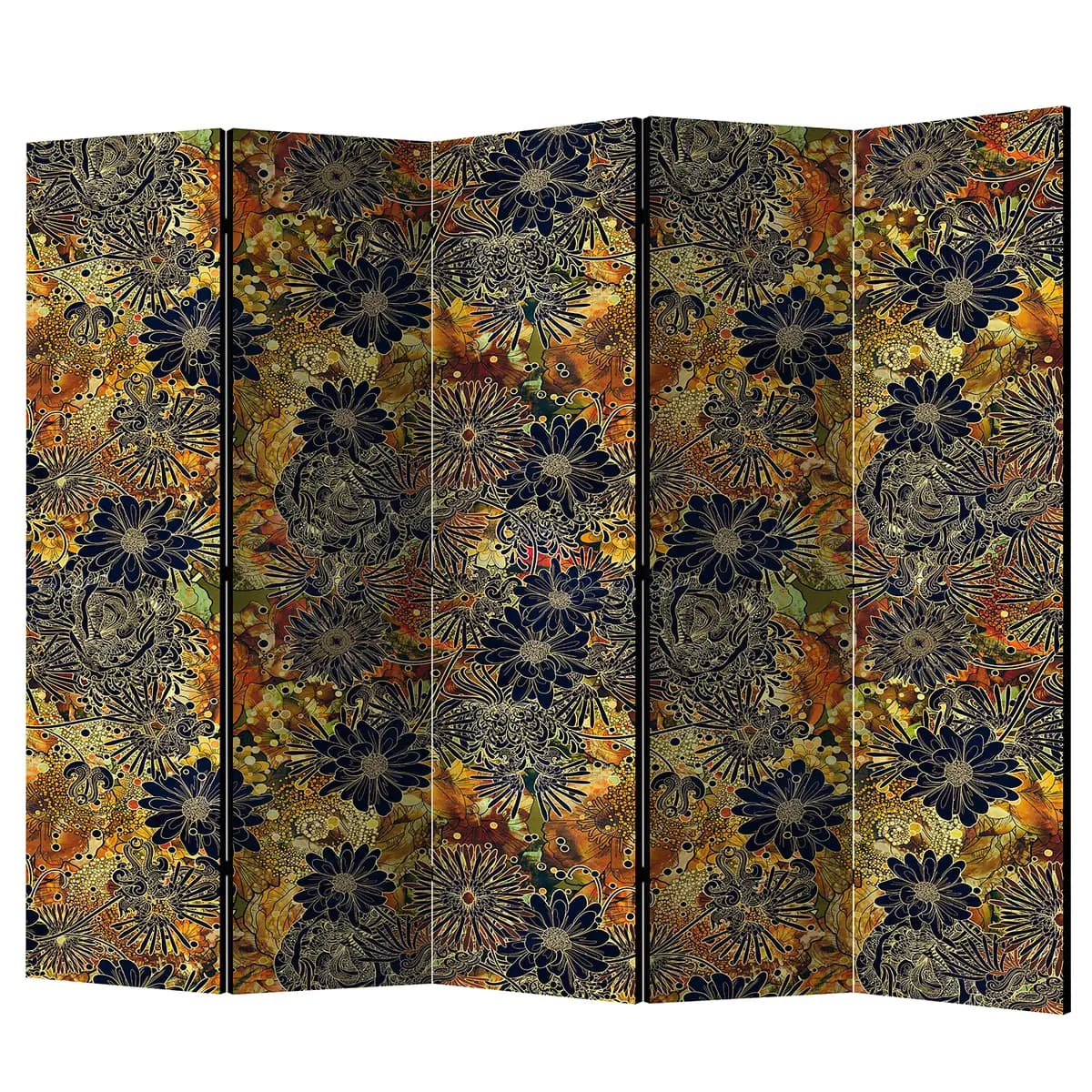 Paravent Floral Madness | Schwarz