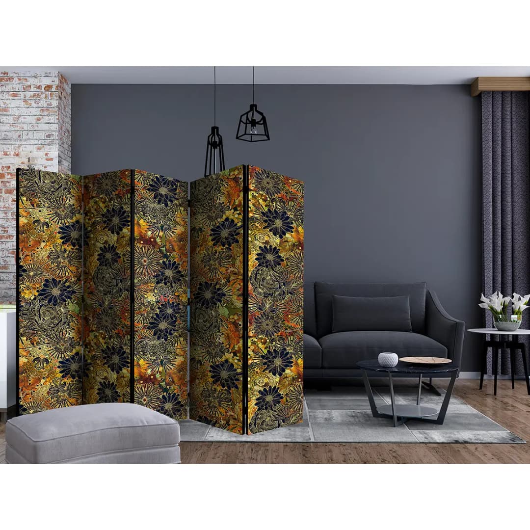 Paravent Floral Madness | Schwarz