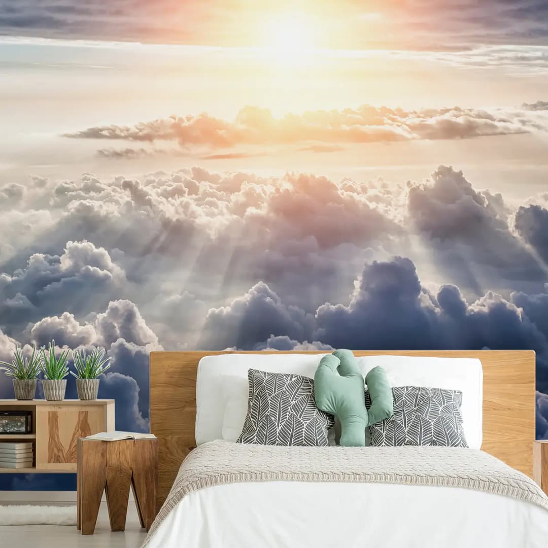 Vlies Fototapete Walk in the Clouds | Grau