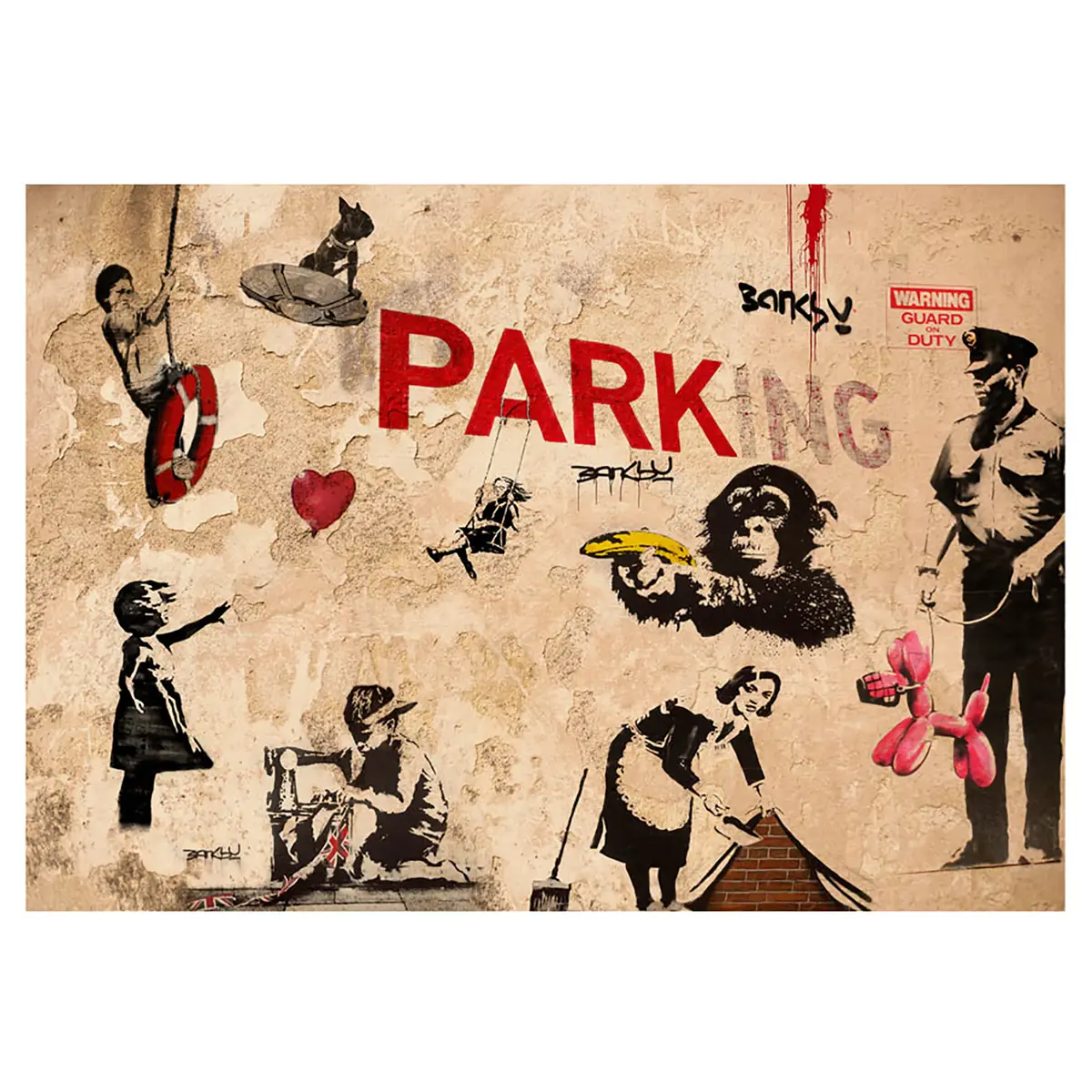 Vlies Fototapete Banksy Range of Variety | Beige