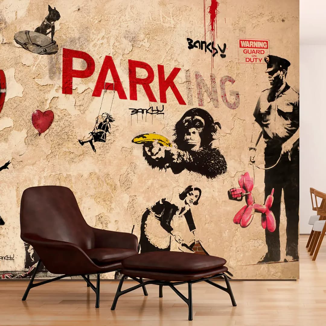 Vlies Fototapete Banksy Range of Variety | Beige