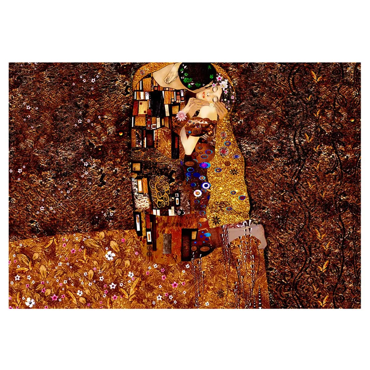 Vlies Fototapete Klimt Image of Love | Braun