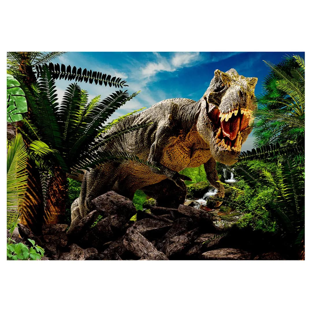 Vlies Fototapete Angry Tyrannosaur | Braun