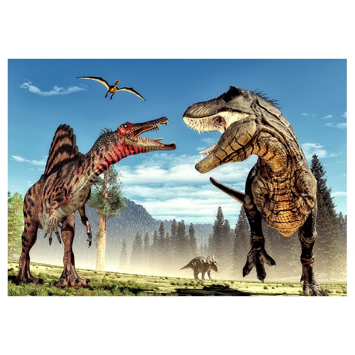 Vlies Fototapete Fighting Dinosaurs | Mehrfarbig